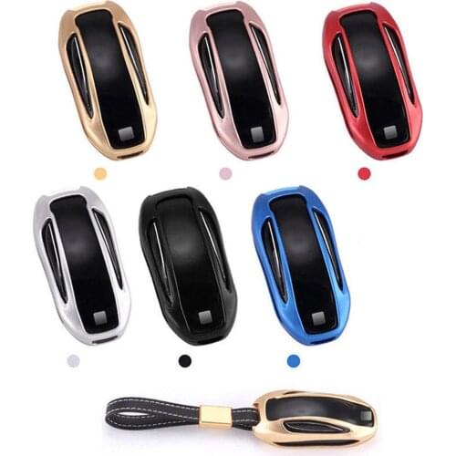 Stylish Aluminum Alloy car key cover case Holder for Tesla Model Auto key cover