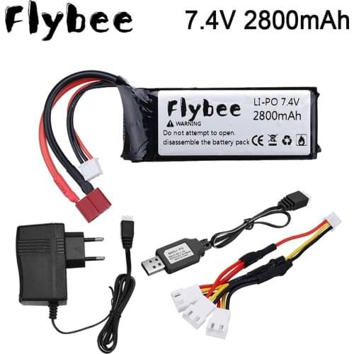 High Rate 7.4V battery 2800mAh 25C for Syma X8C X8W X8G RC Drone Spare Parts 2S Lipo Battery for 12428 12423 RC Cars battery