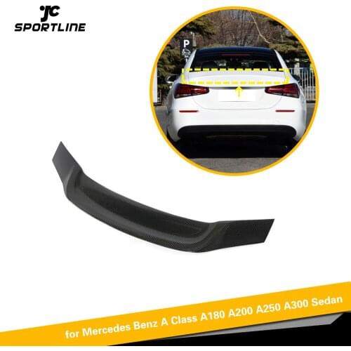 Carbon Fiber Rear Trunk Spoiler for Mercedes-Benz A Class W177 Sedan 2019 2020 Rear Wing Spoiler Boot Lid