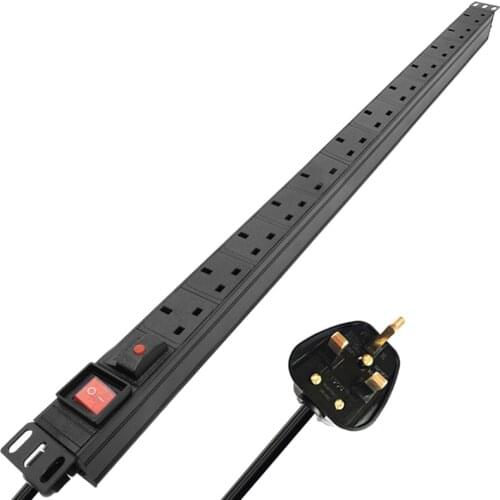 12AC 13A UK SOCKET Aluminum alloy power With overload protection function Double break switch control 2m extension line UK PLUG