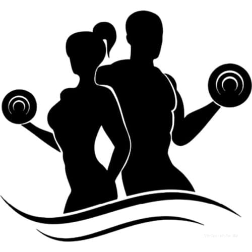 16.4cm*15cm Body Building Fitness Car Styling Car Sticker Vinyl Black/Silver S3-5385