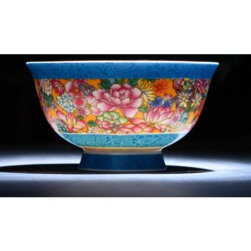 2pcs Chinese Soup Bowls Classical Ceramic Bowl Enamel Tableware Ramen Bowls Bone china Dinnerware Home Decor Container Art Gifts