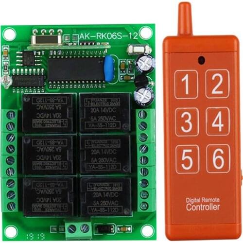 433MHZ Universal Wireless Remote Control smart Switch DC12V 6CH Relay Receiver Modul RF Remote controller with usb interface