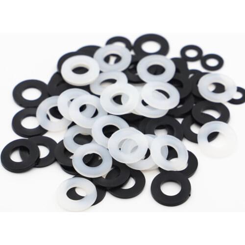 50/100 x M2 M2.5 M3 M4 M5 M6 M8 M10 M12 White Black Plastic Nylon Flat Washer Plane Spacer Insulation Gasket Ring For Screw Bolt