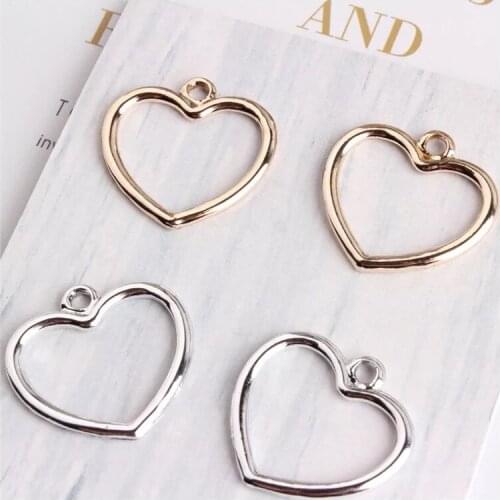 6pcs Gold Color Heart Earring Making Findings Metal Pendant Charm Handmade DIY Fashion Jewelry Accessories for Women