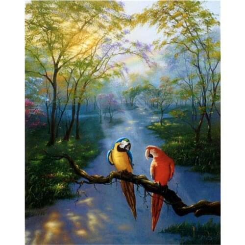Parrot diamond embroidery painting scenery bird full mosaic tapestry painting by number diamond dotz wall art decor special gift