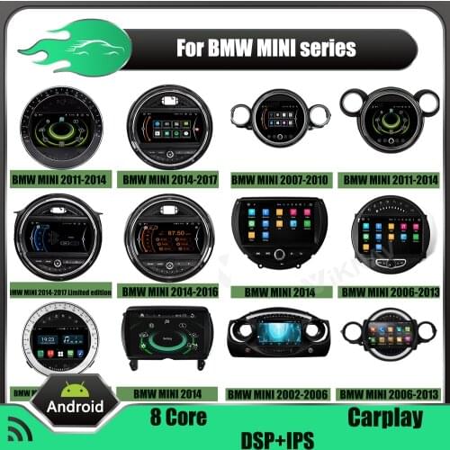 2 Din Android car radio with screen For BMW Mini series car Audio Multimedia Player Wireless Carplay head unit GPS navigation