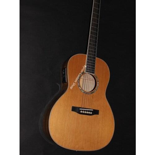 Free shipping all solid Europe MYRTLE wood OO guitar AAA solid cedar top customize electric acoustic guitar