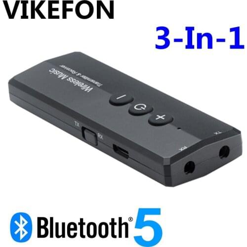 VIKEFON 3 IN 1 Bluetooth Receiver Transmitter Stereo Bluetooth 5.0 4.2 Audio AUX 3.5mm Jack For TV PC Car Kit Wireless Adapter