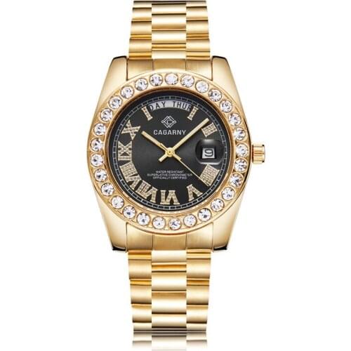 Top Brand Luxury Mens Watches Quartz Wristwatch Waterproof Clock Fashion Female Rose Gold Diamond Watches Relogio Masculino