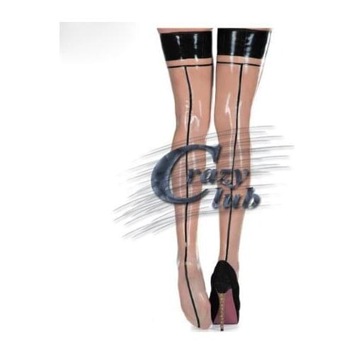 Crazy club_Voletex Transparent Latex Stockings With Trims Rubber Stockings With Trims Latex SEXY Rubber Stockings With Trims