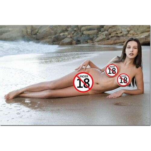 Sexy Girl on the Beach Photo Decorative Posters and Prints Canvas Painting Wall Art Picture For Living Room Decor