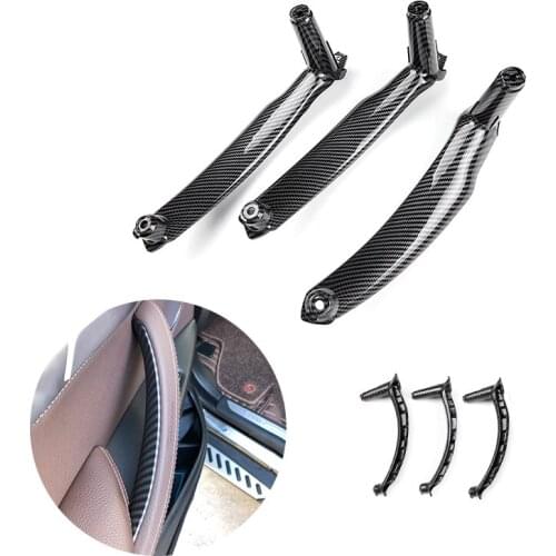For BMW X5 X6 E70 E71 2008 2009 2010 2011 2012 2013 3pcs Carbon Styling Car Interior Door Handle Pull Cover