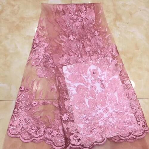 French sequined lace fabric, African lace fabric, high-quality lace fabric for Nigerian wedding dress in 2021 D36131