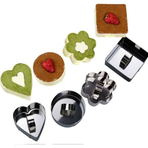 Kitchen DIY Bakeware Tools Stainless Steel Cupcake Mold Salad Dessert Die Mousse Ring Cake Cheese Tool