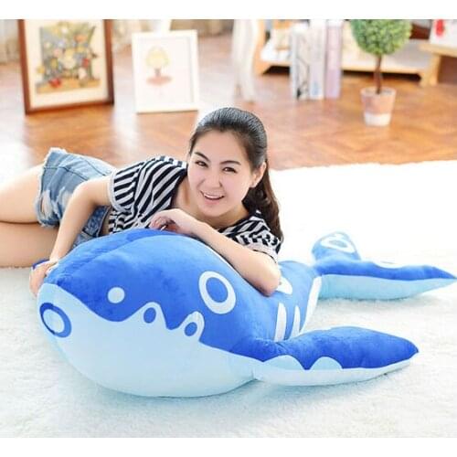 Stuffed plush toy huge 100cm carton blue whale doll throw pillow Christmas gift b0594