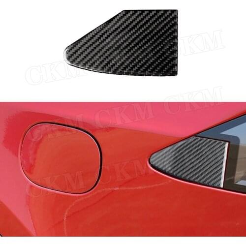 Carbon Fiber Car Side Charging Port Panel Trim Cover Sticker For Tesla Model S Model X 2015-2019 LHD Exterior Accessories