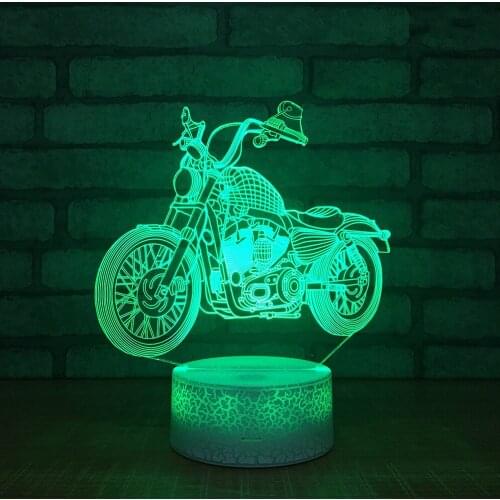 New Motorcycle 3d Night Lamp Novelty Led Stereo Decorative Table 3D Lamp Creative Gift Energy Saving Ub Led Night Light
