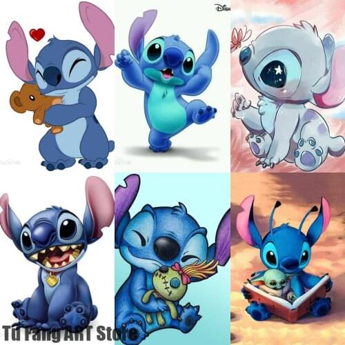 Disney Cartoon Stitch Wall Art Canvas Painting Nordic Posters and Prints Room Decor Pictures for Living Kids Home Decoration
