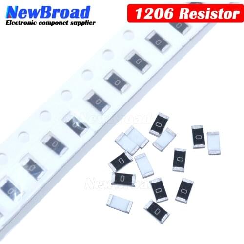 100Pcs 1206 SMD resistor 0R ~ 10M 1/2W 0 1 10 100 150 220 330 ohm 1K 2.2K 10K 100K 0R 1R 10R 100R 150R 220R 330R