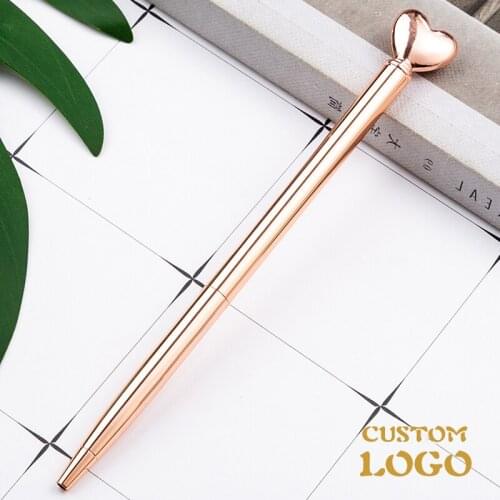 1pcs Kawaii Ball Pens Metal Multi-color Ballpen Love heart Ballpoint Pens Student Pens For School Stationery Office Supplies 1.0