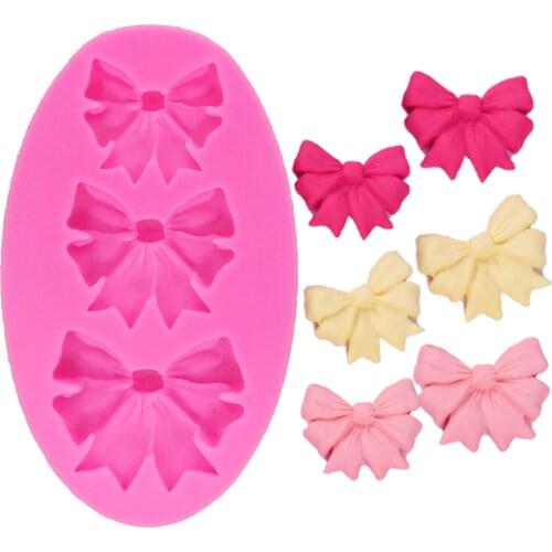 Bows Butterfly Silicone Mould fondant wedding cake decoration tools Sugar craft Silicone Cake Mold Bow Tie Shape T1208