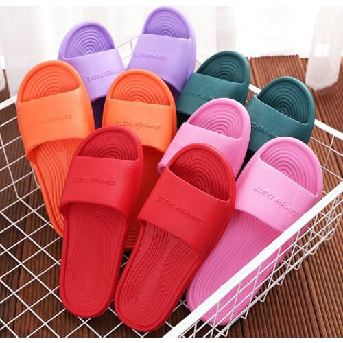 Summer Men Slippers Women Platform Slippers Simple green pink Shoes Non-slip Bathroom Slides Flip Flops Couples Indoor Slippers