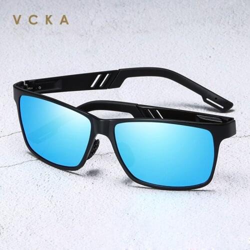 VCKA Trending Styles Aluminium Magnesium Glass Square Men Sunglasses Polarized Sun glasses for Men Sport Eyewear Oculos de sol