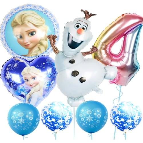 1set elsa Olaf Disney Frozen princess helium balloons Baby shower girl foil globos birthday room party decorations kids toys