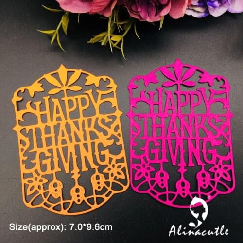 Die Cut Metal Cutting Happy Thanks Giving Alinacraft Scrapbooking Album Papercraft Handmade Card Stencil Art Cutter Punch Die