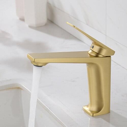 High Quality Modern design Brass Bathroom sink faucet Cold hot water Basin mixer Tap,Brushed gold/Black/Chrome/Gun grey