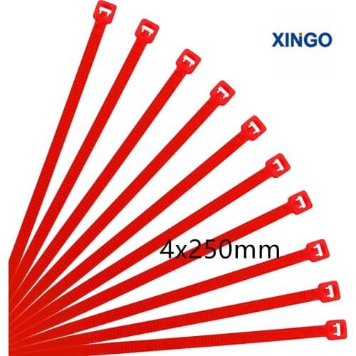 Xingo 250mm Self locking Nylon Cable Zip Ties 250pcs Plastic Colored Cable Zip Tie 40 lbs UL Rohs Approved Loop Wrap BundleTies