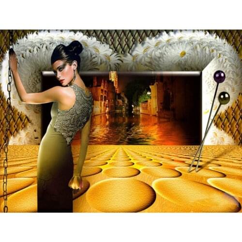 Yujohom Diy Diamond Painting by Number Noble Woman Full Square Drill Diamond Embroidery Sale Girl Home Decoration Hobbies Crafts