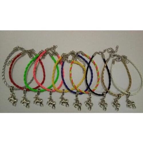 Unicorn Horse Charms Bracelets For Women Lucky Weave Leather Bracelet Women Amulet Fashion Jewelry Bracelets Gift Accessories