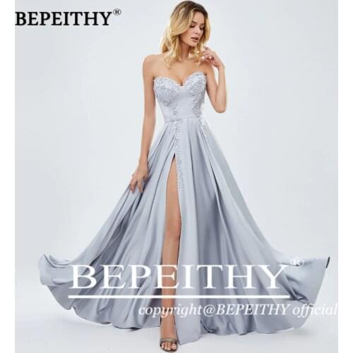 BEPEITHY свадебные платья Sweetheart Long Evening Dress Dresses 2020 High Slit Vestido De Festa Prom Party Gown