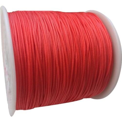 0.8mm Dk Coral Pink Rattail Briad Nylon Cord Jewelry Accessories Making Macrame Rope Bracelet String Cords 200m=1Roll