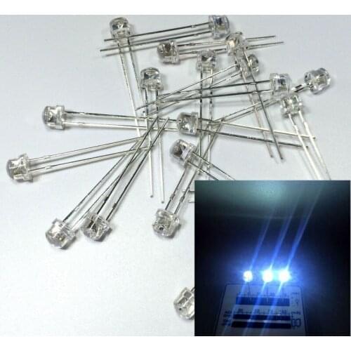 100pcs Light Beads F5 White LED Lamp 5mm White Light Straw Hat Light Emitting Diode 5 mm Ultra Bright (Clear Lens)