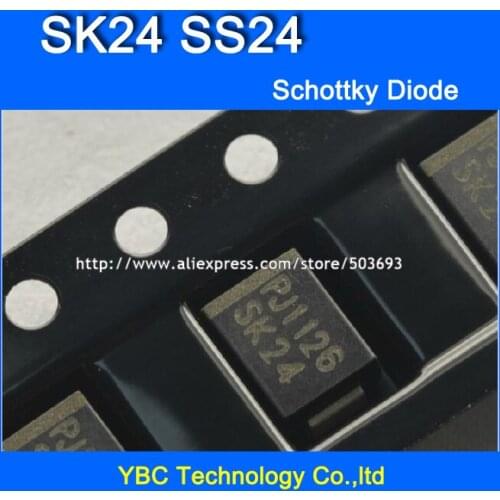 200pcs/lot SK24 SS24 SMB 2A/40V Schottky Diode