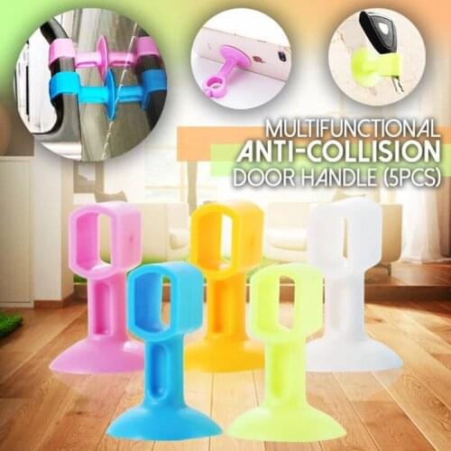 3 Colors Silicone Lovely Door Stops Handle Bumper Silicone Door Suction Bathroom Door Bumper Rubber Door Stop Plastic Crash Pad