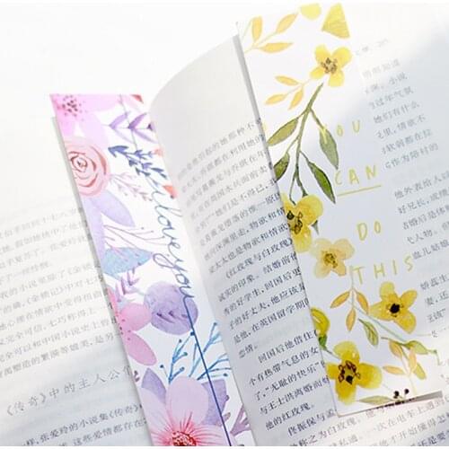 30Pcs/pack Flowers Bookmarks Message Cards Book Notes Paper Page Holder Paper Clip for Kids Gift Korean School Stationery Supply