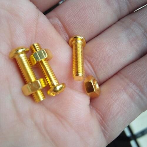 50pcs/lot M4 x 18mm Gold Cross Recessed screw+nut Fittings machine screws round head machine screws chandelier lighting