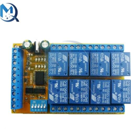 8 channel DC 5V 12V 24V DIP Switch Delay Relay Module Flip-Flop Latch Bistable Self-locking Interlock Latch Power Conditioner