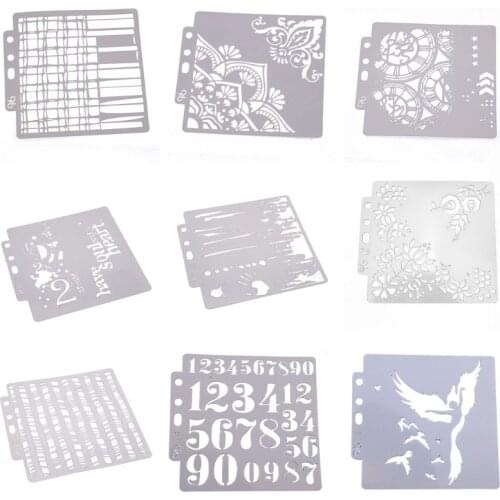 9pcs/set Number Dancing Stencils Template Painting Scrapbooking Embossing Stamping Album Card DIY