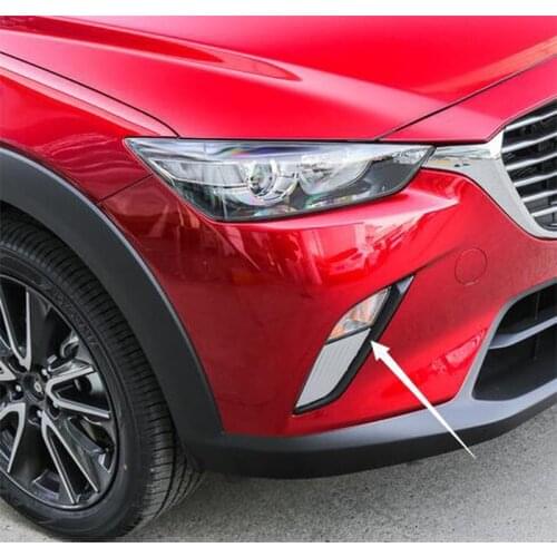 Abaiwai For Mazda CX-3 CX3 2015-2017 2018 Front Head Fog Light Lamp eyebrow Cover Decotration Trim ABS Chrome Car Accessories