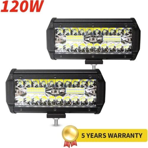 Car LED Spotlights Flood Spot Lamp Work Light 12V and 24V Universal 120 Watts 3030 SMD Super Bright for Truck 4x4 4WD