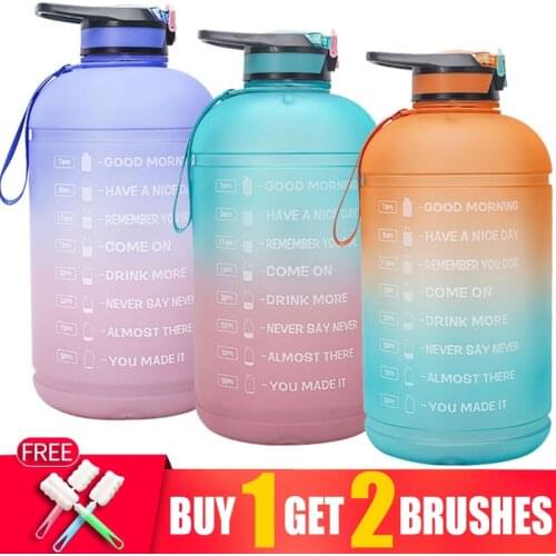 3.78L 2.5L 1.9L 1.5L Gallon Straw Big Water Bottle For Girls Clear Plastic Drinking Protein Jug Bottles GYM BPA Free Sports Cup