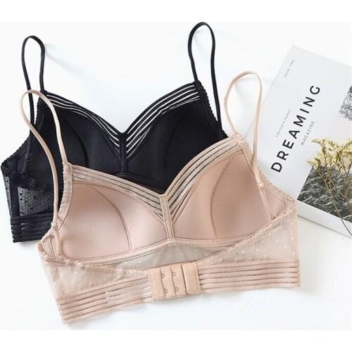 Sexy Beauty Back Bra Women Wireless U-Shape Big Backless Underwear Gather Push Up Lingerie Seamless Bralette Mesh Bra