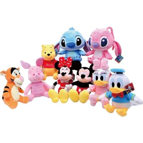 Disney Winnie the Pooh Mickey Mouse Minnie Dolls Lilo Stitch Donald Duck Daisy Animal Stuffed Plush Toys Christmas Gifts For Kid