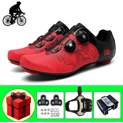 Road Cycling Shoes Men Sapatilha Ciclismo Breathable Self-locking Bicicleta Triatlon Riding Bicycle Sneakers Add Pedals Racing