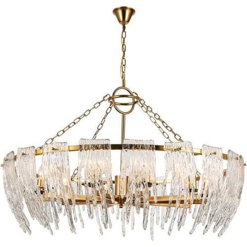 New Crystal Chandelier Nordic Round Simple Creative Restaurant Light Art Crystal LED Decorative Chandelier
